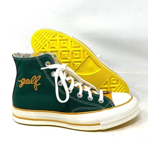Converse Chuck 70 GOLF WANG Shoe Women Green Yellow Canvas A04325C-GGYWY Size 5 - Picture 7 of 8